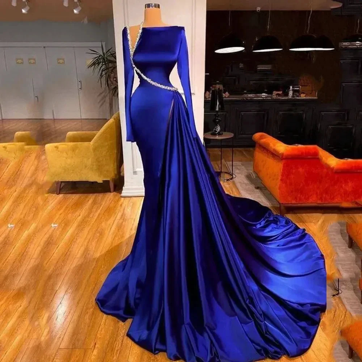 Elegant Modest Royal Blue Evening Dresses Y4193 by simplepromdress