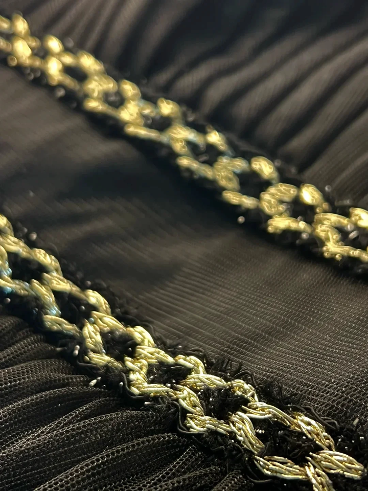Gorgeous Black Tulle Gold Silk Feathers A Line Prom Dress Formal Evening Dress Y8652 by simplepromdress