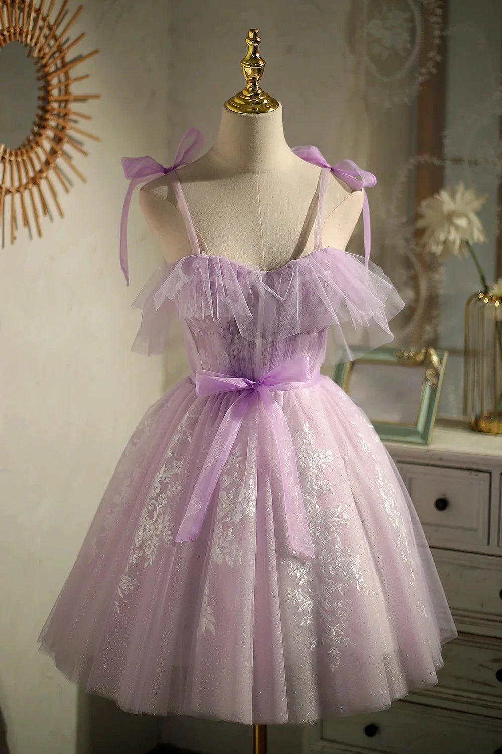 Cute Purple Sleeveless Lace Up Princess Short Homecoming Dresses by Cicinia
