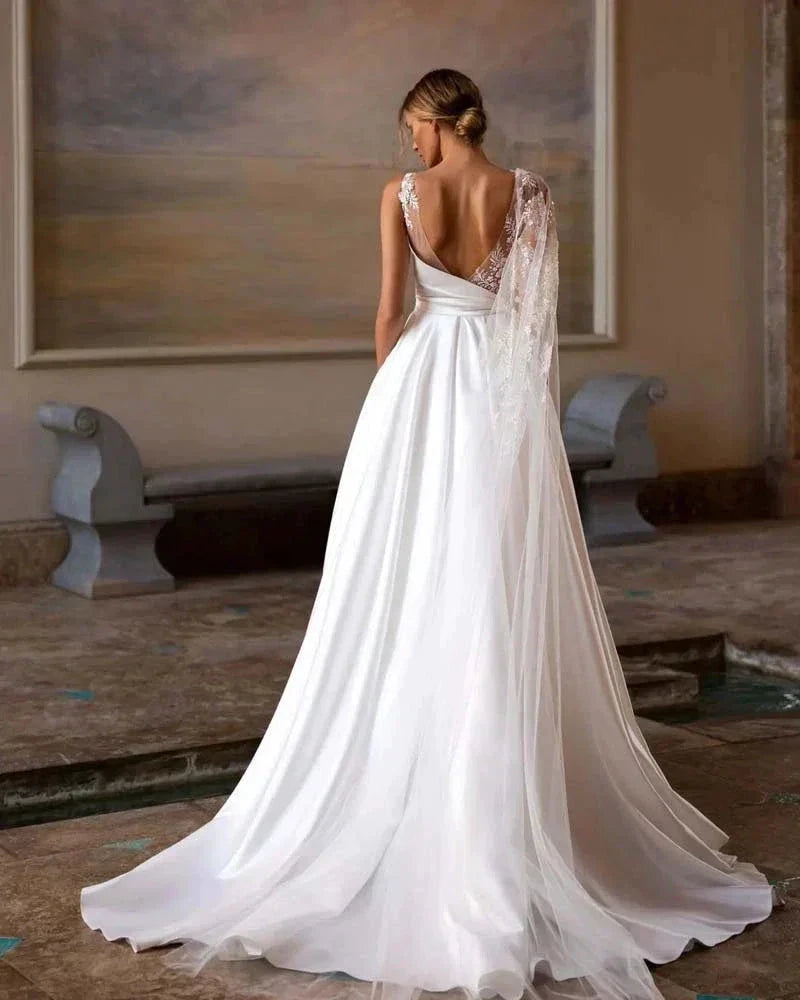 Beautiful Gorgeous Lace Sweetheart Fluffy Mopping Wedding Dresses Long Sleeves Bridal Gowns Backless Appliques Sweep Train Beach by payinti