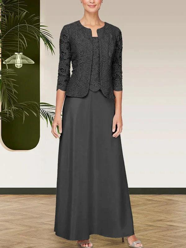 Glitter Lace &amp; Satin Skirt Jacket Dress with Open Jacket by Dreamylily