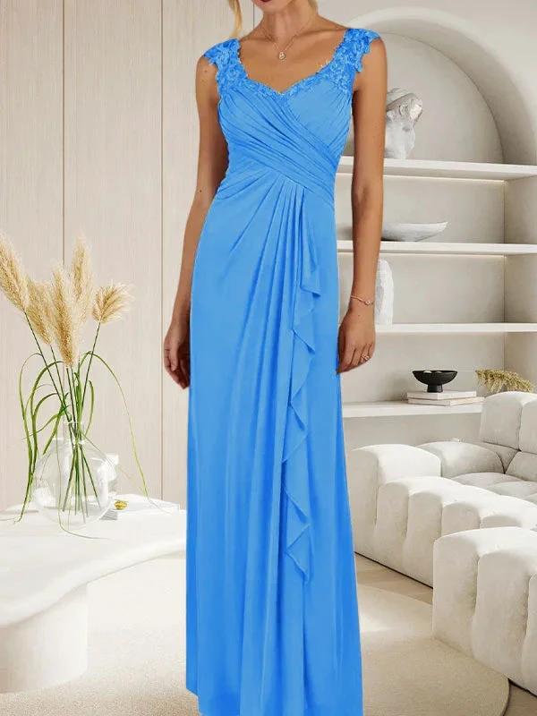 Champagne A-Line Sweetheart Neckline Pleated Mesh Dress by Dreamylily