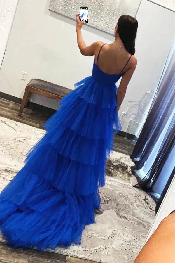 Blue Tulle Layers Long Formal Dress Princess Prom Dresses PSK548 by pgmdress