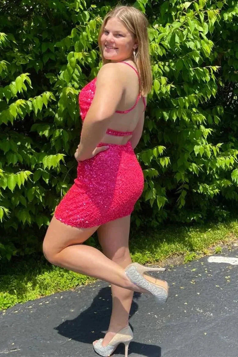 Sleeveless Sequin GraduationParty Dress SYH55 by vivymakudress