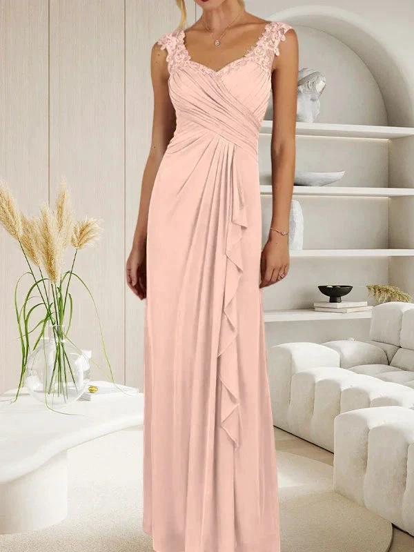 Champagne A-Line Sweetheart Neckline Pleated Mesh Dress by Dreamylily