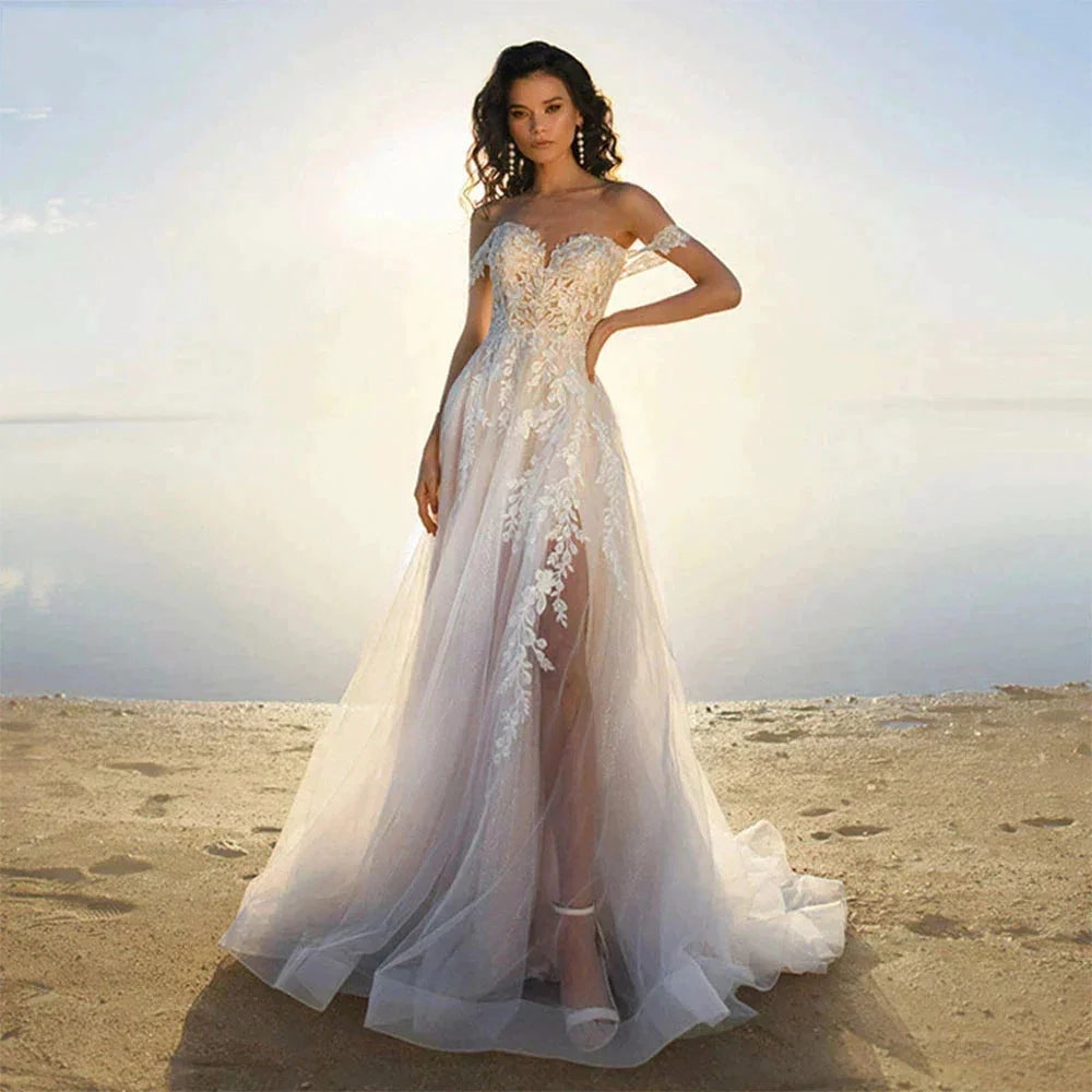 Bohemia Off Shoulder Wedding Dresses Women&