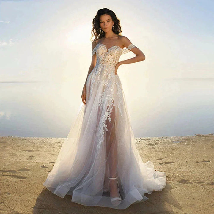 Bohemia Off Shoulder Wedding Dresses Women&