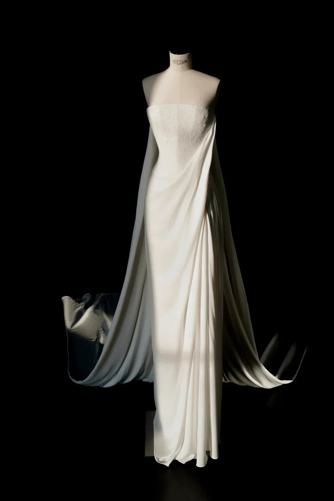 Simple Strapless Satin Lace Sheath Long Prom Dress White Evening Dress Y8689 by simplepromdress