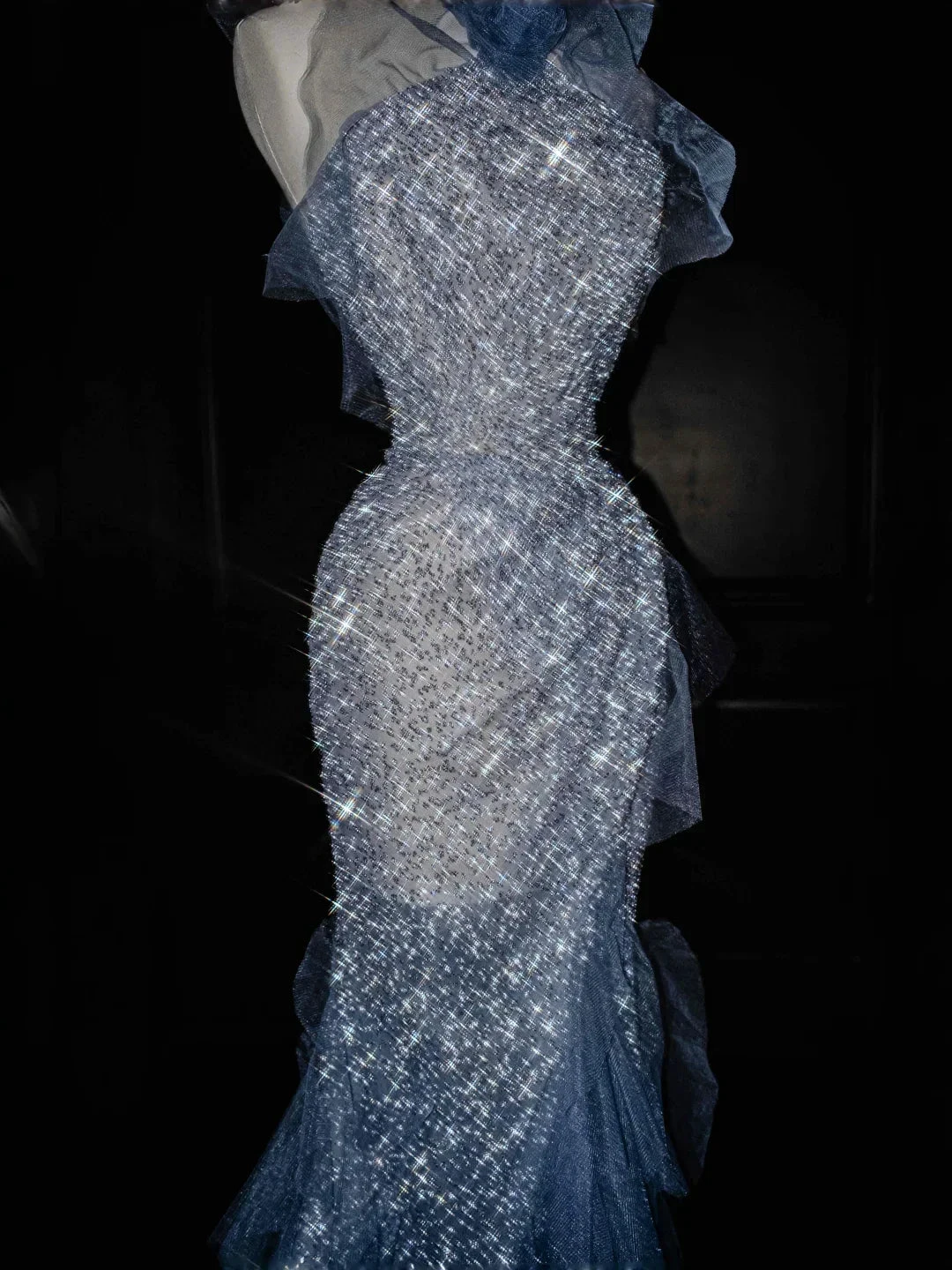 Gorgeous Blue Tulle Sequins Beaded Ruffles Mermaid Prom Dress,Formal Evening Dress Wedding Dress Y8671 by simplepromdress