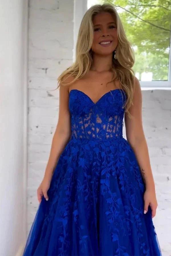 Cute A Line Sweetheart Tulle Prom Dresses Formal Gowns PSK532 by pgmdress