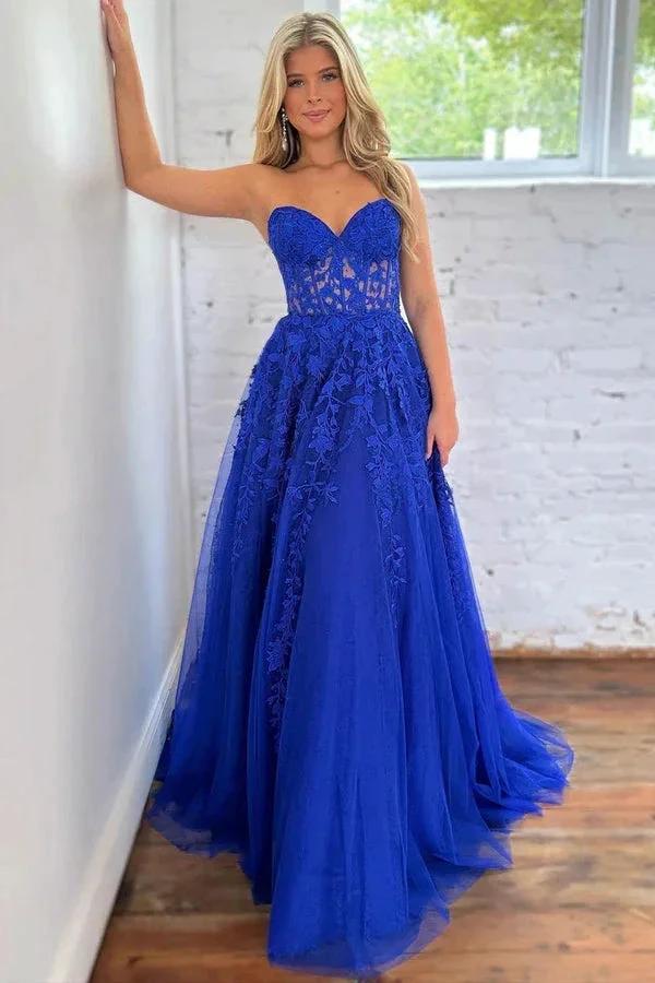 Cute A Line Sweetheart Tulle Prom Dresses Formal Gowns PSK532 by pgmdress