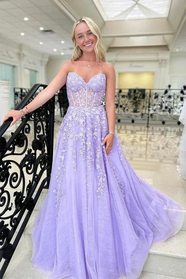 Cute A Line Sweetheart Tulle Prom Dresses Formal Gowns PSK532 by pgmdress