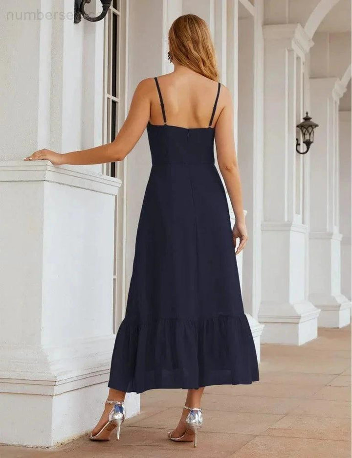 Numbersea Spaghetti Strap Chiffon Bridesmaid Dress Ankle Length Formal A Line Cocktail Party Homecoming Dress for Juniors SEA28028 by numbersea