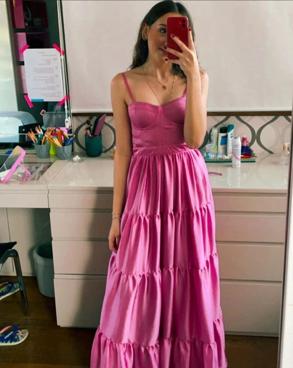 Modest A-line Spaghetti Straps Long Evening Dress Y4283 by simplepromdress