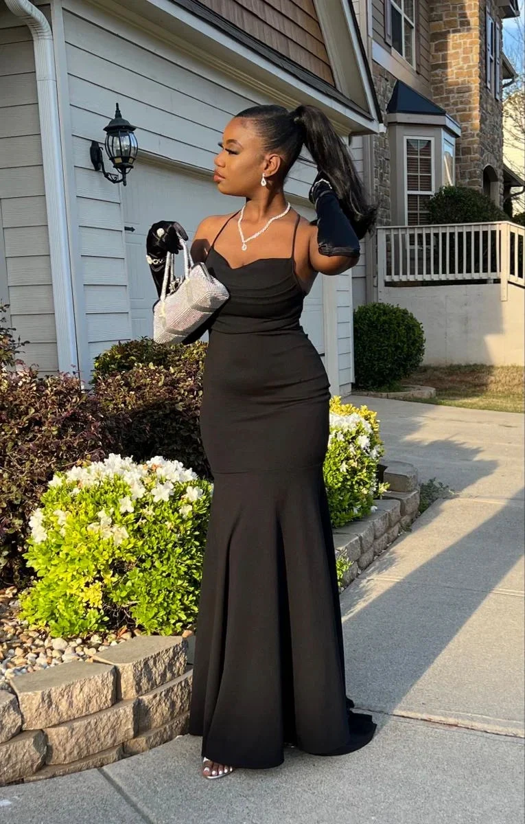 Elegant Black Mermaid Prom Dress,Black Evening Dress Y2173 by simplepromdress
