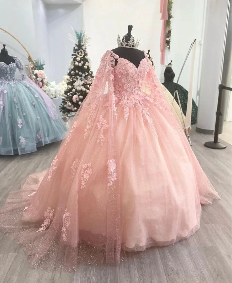 Pink Quinceanera Ball Gown with Appliques Sweet 16 Dress Y2806 by simplepromdress