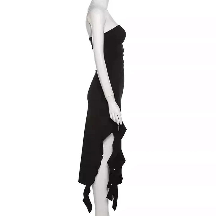 Chic Black Strapless Party Dress,Black Evening Dress Y1929 by simplepromdress