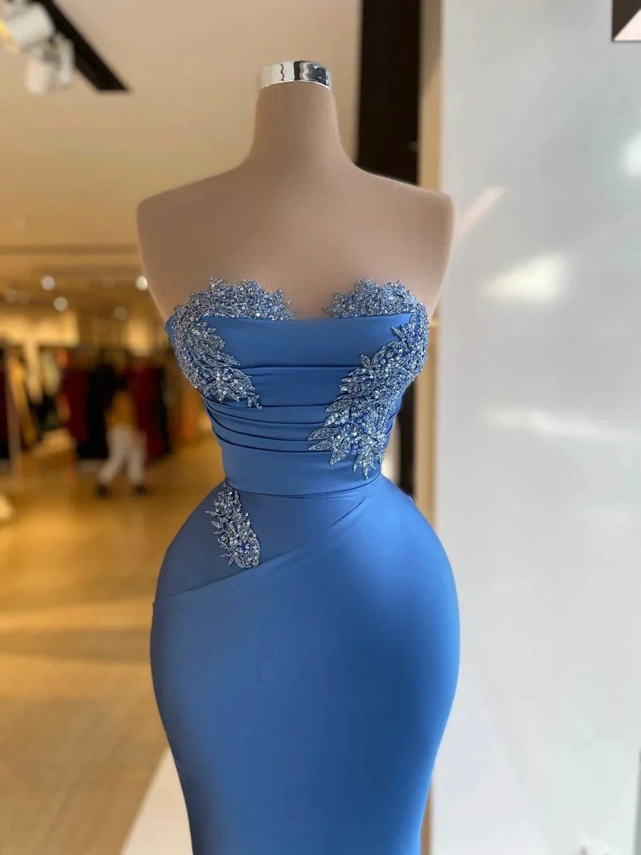 Charming Sheath/Column Blue Evening Dress,Pageant Dress Y4196 by simplepromdress