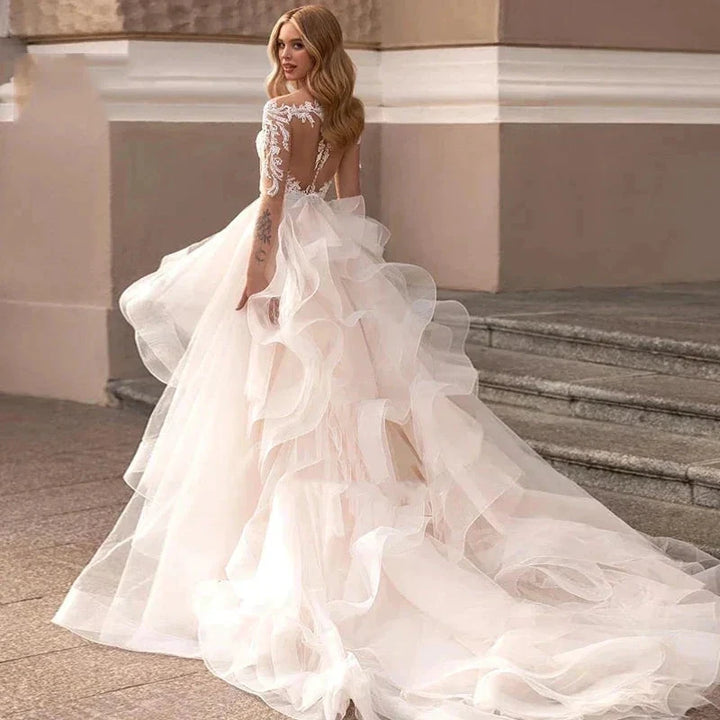 Exquisite Lace Mermaid Mopping Wedding Dresses New V-Neck Tulle Bridal Gown For Women With For Women Made Robe Customize by payinti
