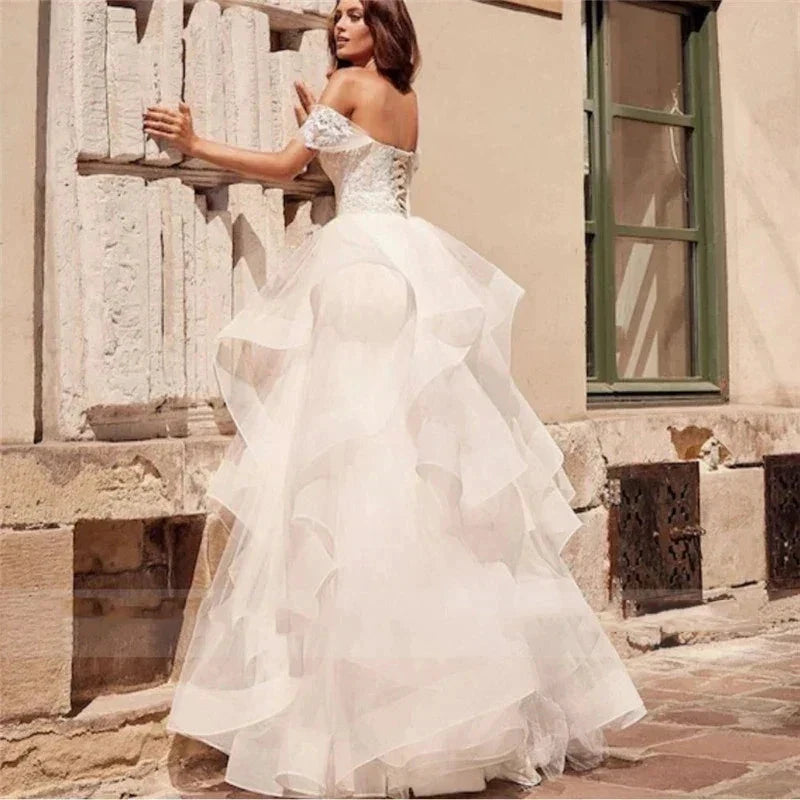 Exquisite Sparkling Off Shoulder Luxury Mermaid Fluffy Mopping Sexy Backless Wedding Dresses Exquisite Train Trumpet Bridal Gown by payinti