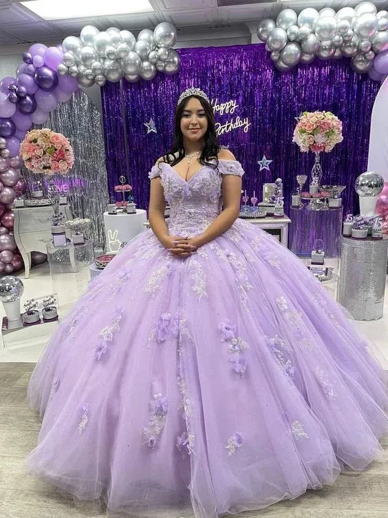 Princess Purple Prom Ball Gown Dresses Y7185 by simplepromdress