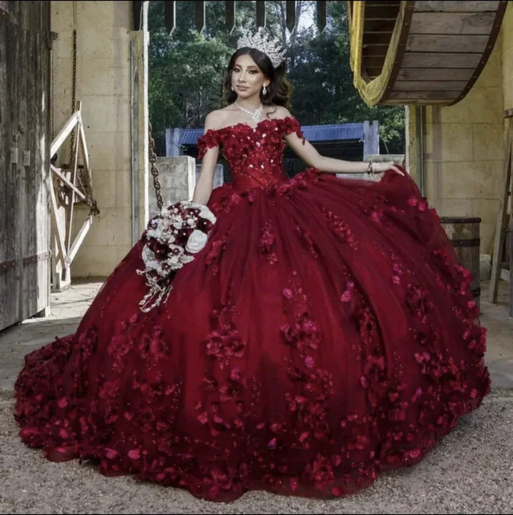 Handmade Lace Ball Gown for Women Sweet 16 Dress Y4801 by simplepromdress