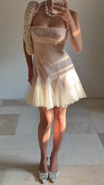 Cute Halter Lace Tulle Homecoming Short Prom Dress Y8502 by simplepromdress