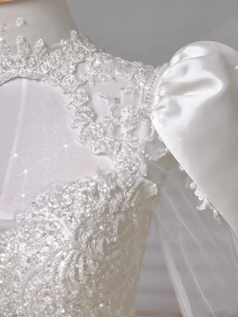 Gorgeous White Satin Lace Appliques A Line Wedding Dress,Formal Prom Dress Y8607 by simplepromdress