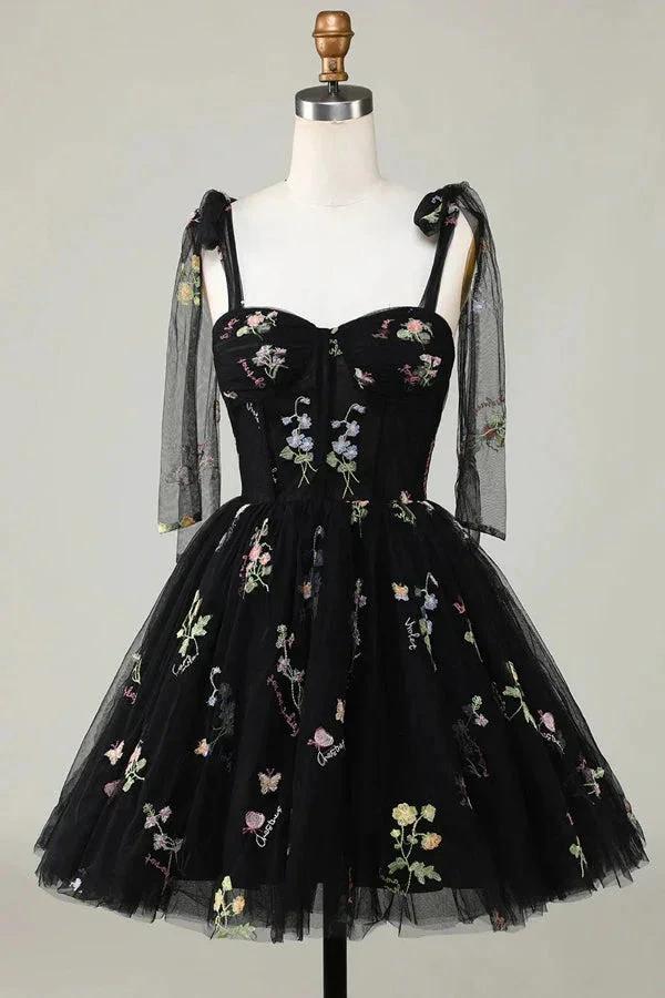 Floral Homecoming Dresses Embroidery A-Line Short Party Dress PD504 by pgmdress