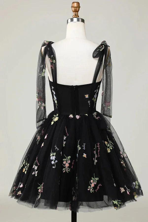 Floral Homecoming Dresses Embroidery A-Line Short Party Dress PD504 by pgmdress
