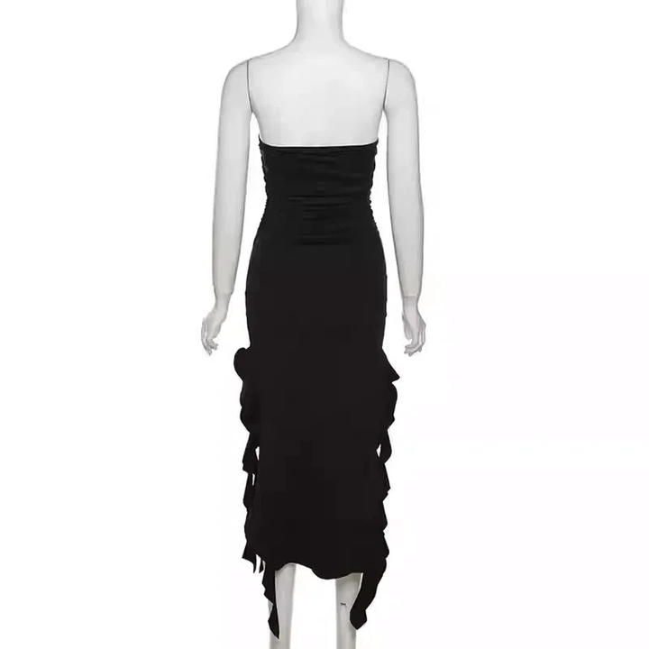 Chic Black Strapless Party Dress,Black Evening Dress Y1929 by simplepromdress