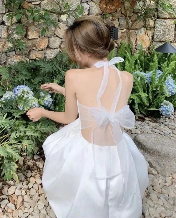 Chic White Homecoming Dress White Party Dress Y2371 by simplepromdress
