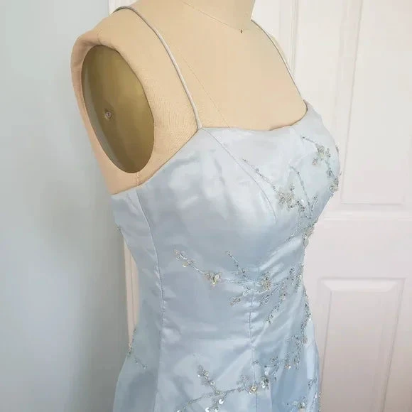 Elegant Ice Blue Sequins Beaded Ball Gown,Tulle Layered A Line Prom Dress Y7931 by simplepromdress