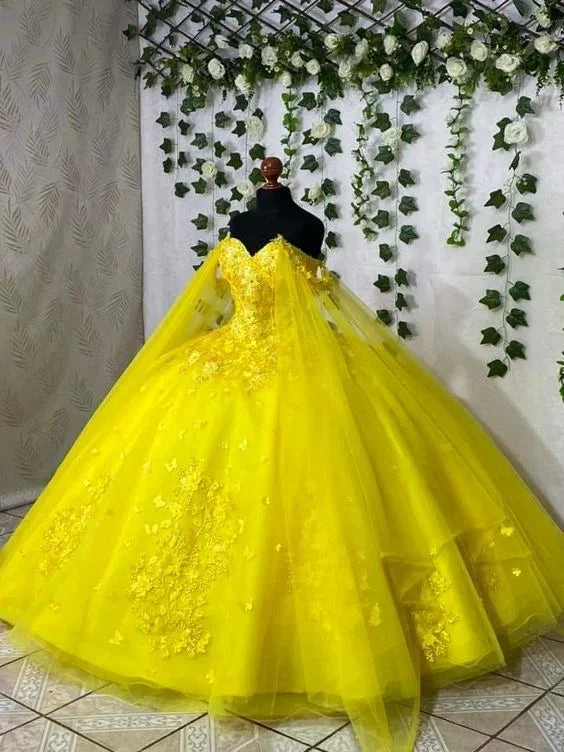Yellow Princess Quinceanera Dress Ball Gown, Sweet 16 Dresses Y6574 by simplepromdress