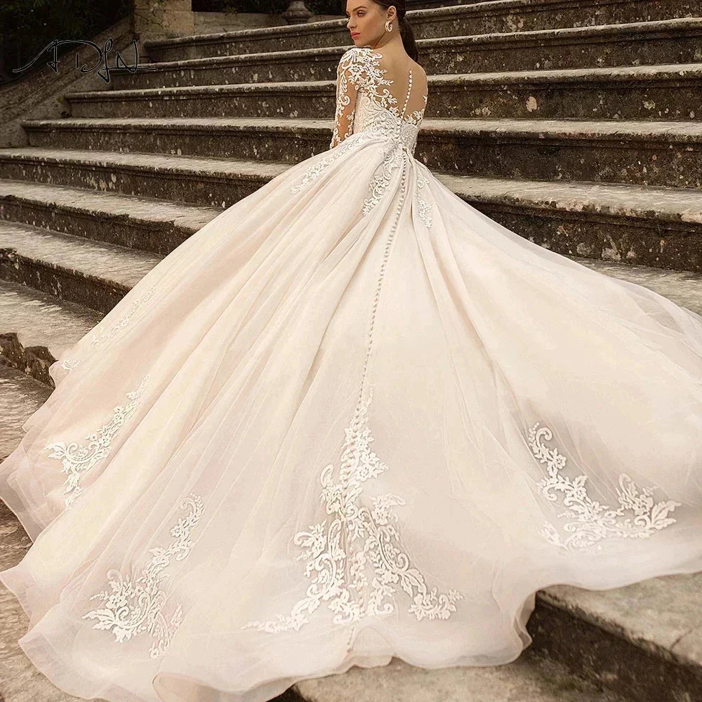 Gorgeous Lace Wedding Dresses Long Sleeve Women&