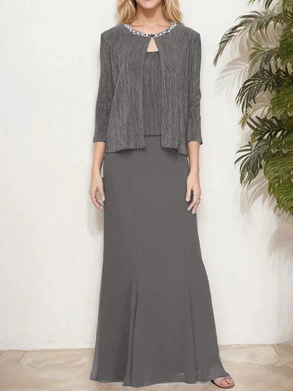 Metallic Mock Two-Piece Gown with Jacket by Dreamylily