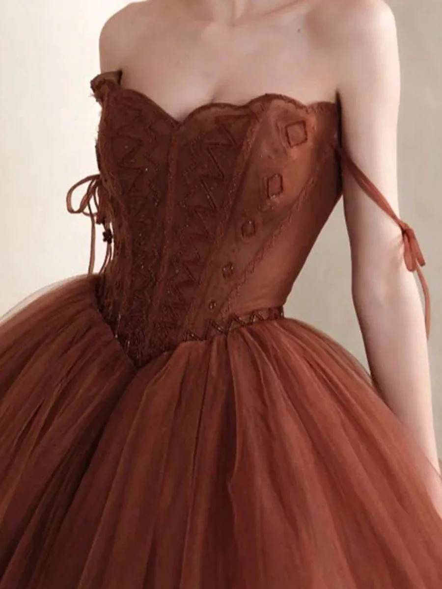 Glamorous A-line Spaghetti Straps Tulle Ball Gown,16th Birthday Dress Y7176 by simplepromdress