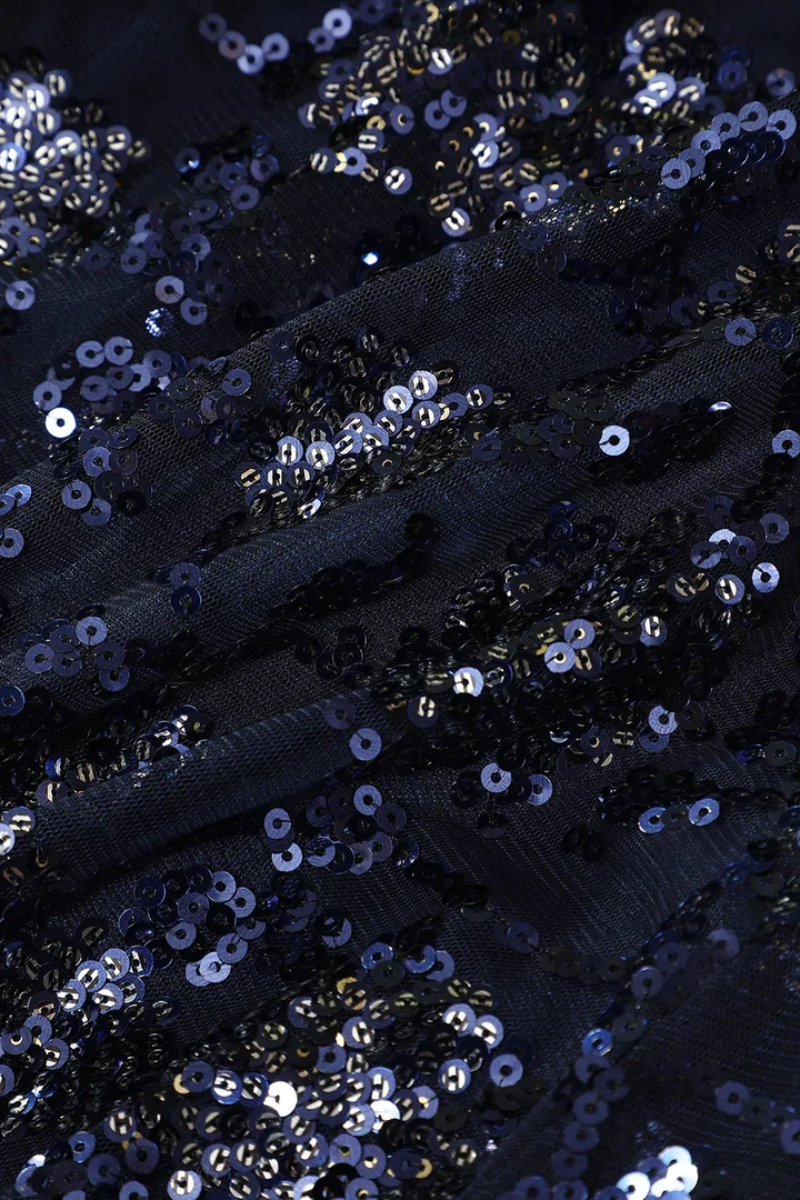 Navy Blue Evening Dress with Beading Sequins,Chic Prom Dress Y1832 by simplepromdress