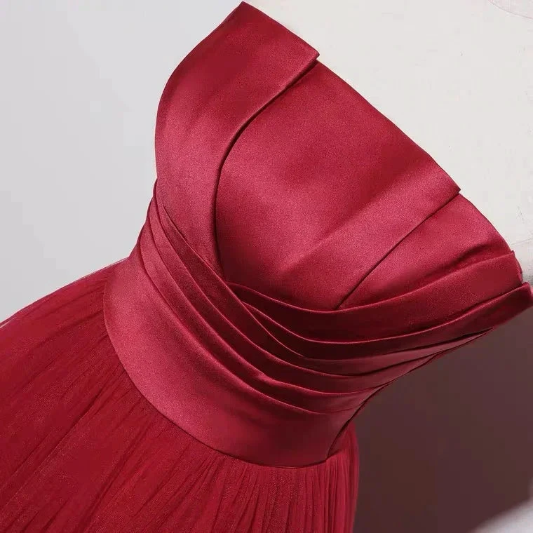 Strapless prom dress,red party dress,charming wedding dress Y1298 by simplepromdress