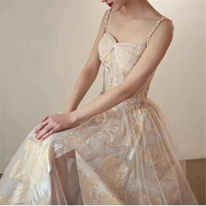 A-line Embroidered Flowers Tulle Prom Dress Stunning Evening Dress Y287 by simplepromdress