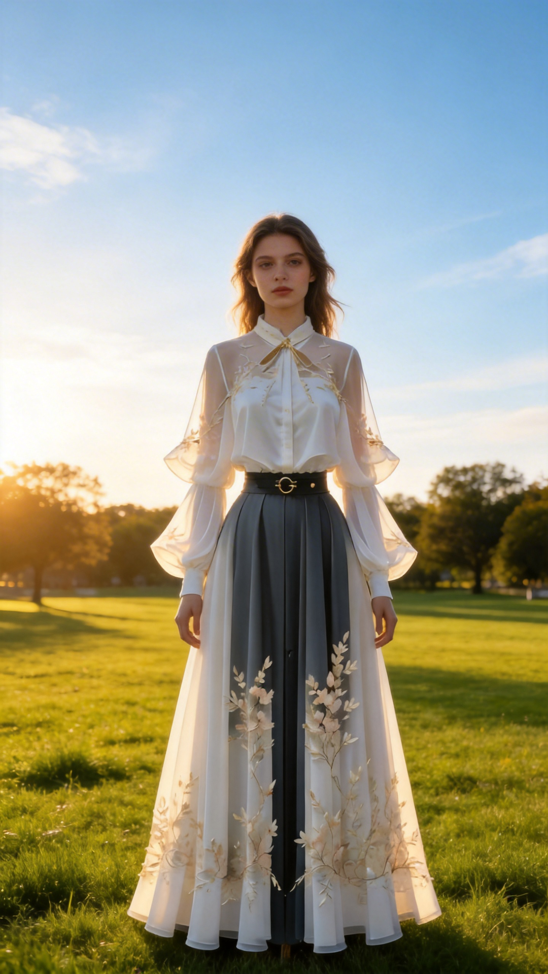 Elegant White Tulle Lace Appliques Long Sleeves Prom Dress A Line Evening Dress Y8514 by simplepromdress