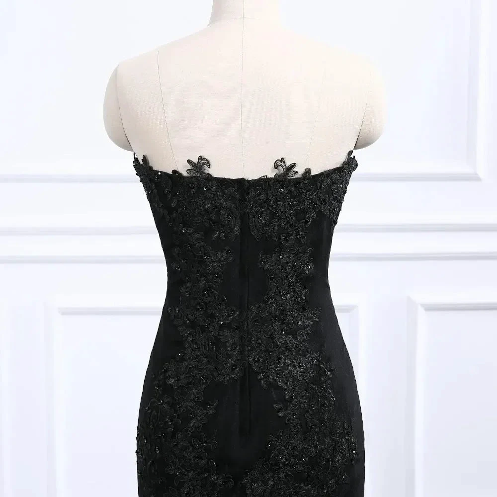 Sweetheart Neckline Black Mermaid Wedding Dress Y1776 by simplepromdress