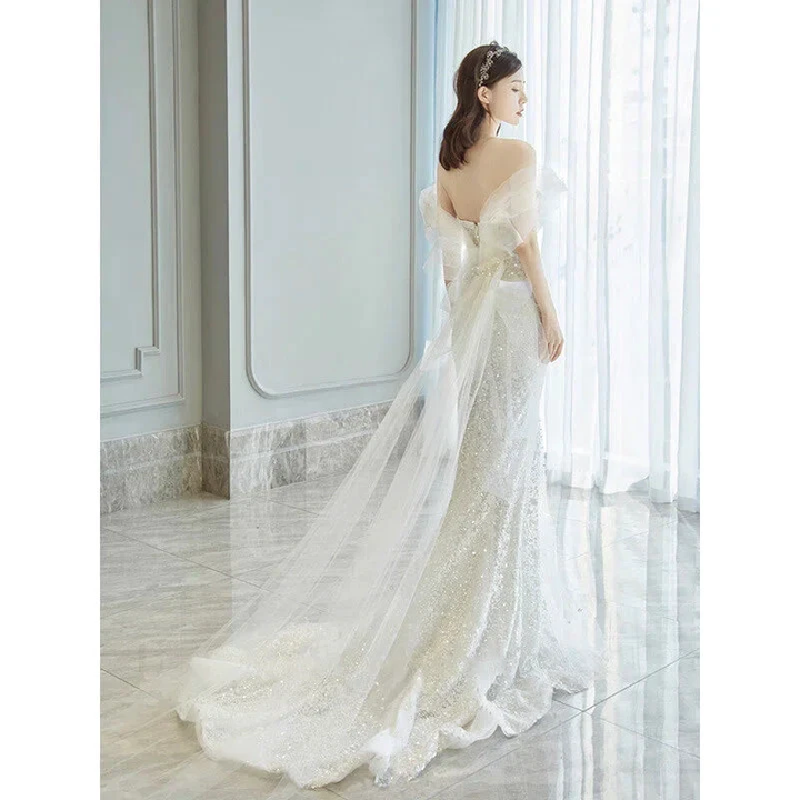 Glitter Mermaid Wedding Dress,Chic Bridal Dress ,Y2415 by simplepromdress