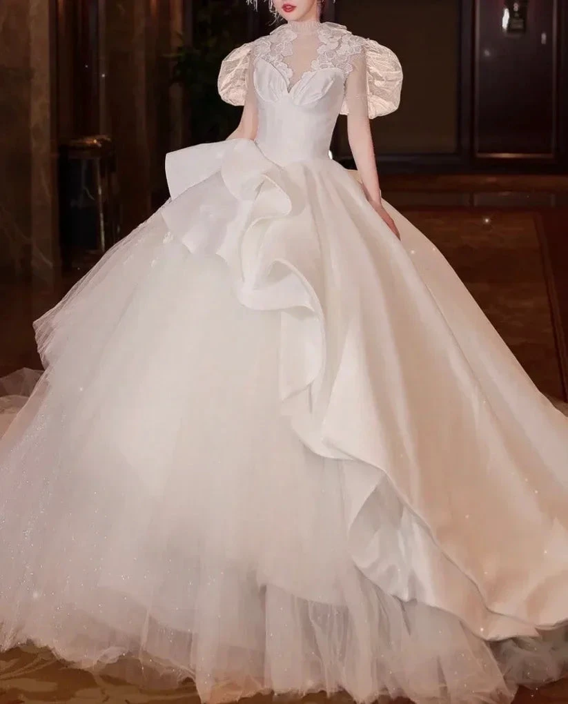 Chic A-line Long Sleeves Wedding Dress,Bridal Gown Y6789 by simplepromdress