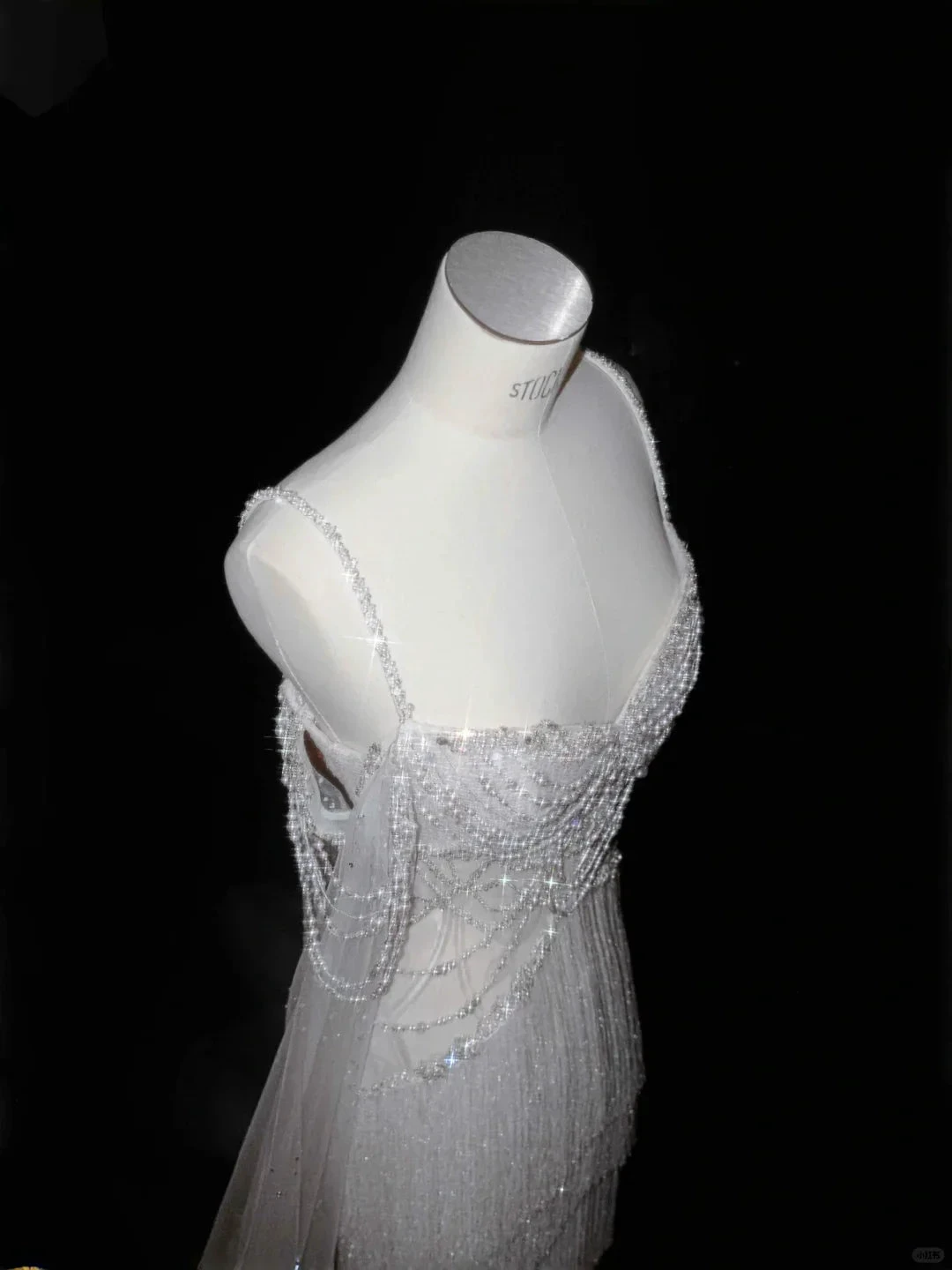 Luxury White Tulle Pearl Bead Chain Beaded Tassel Prom Dress Evening Dress,Off Shoulder Wedding Dress Y8662 by simplepromdress