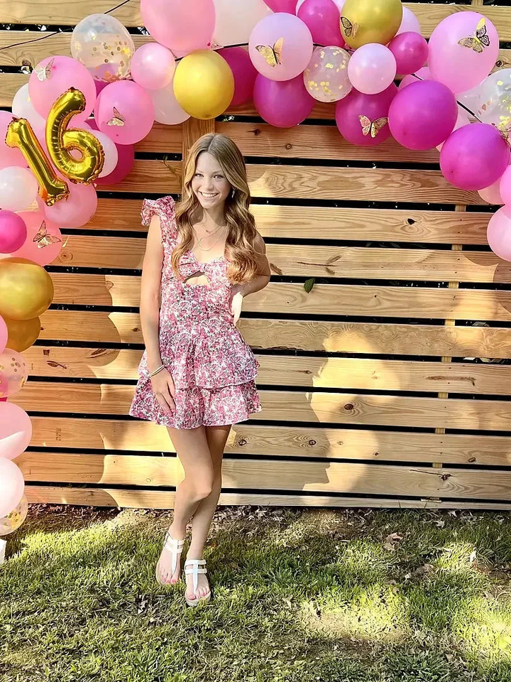 Summer Pink Floral Print Dress Trendy Homecoming Dress Y2747 by simplepromdress