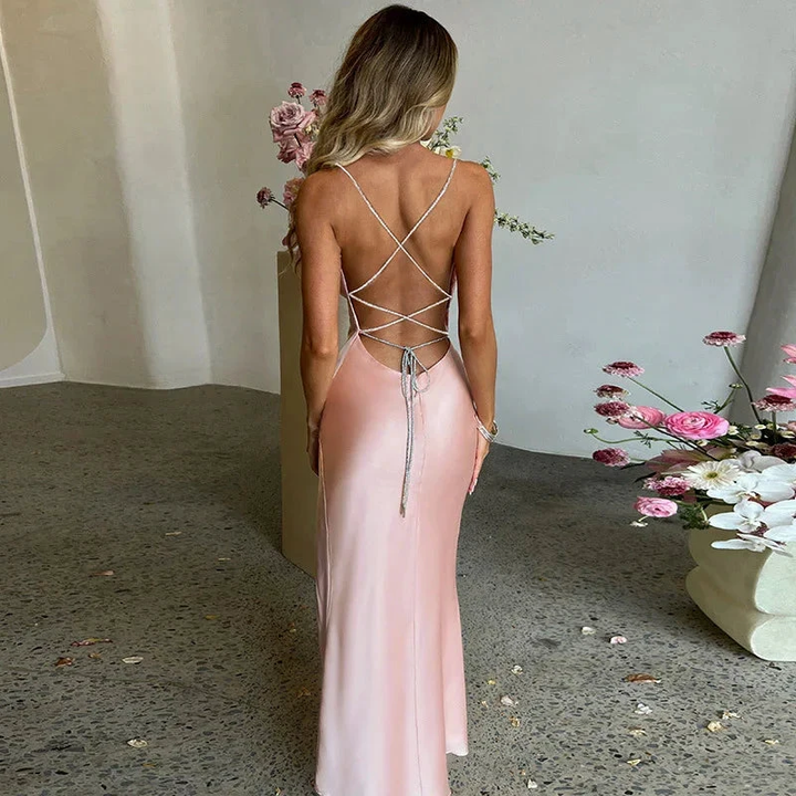 Sexy Pink Mermaid Long Prom Dress,Backless Pink Evening Dress Y1933 by simplepromdress