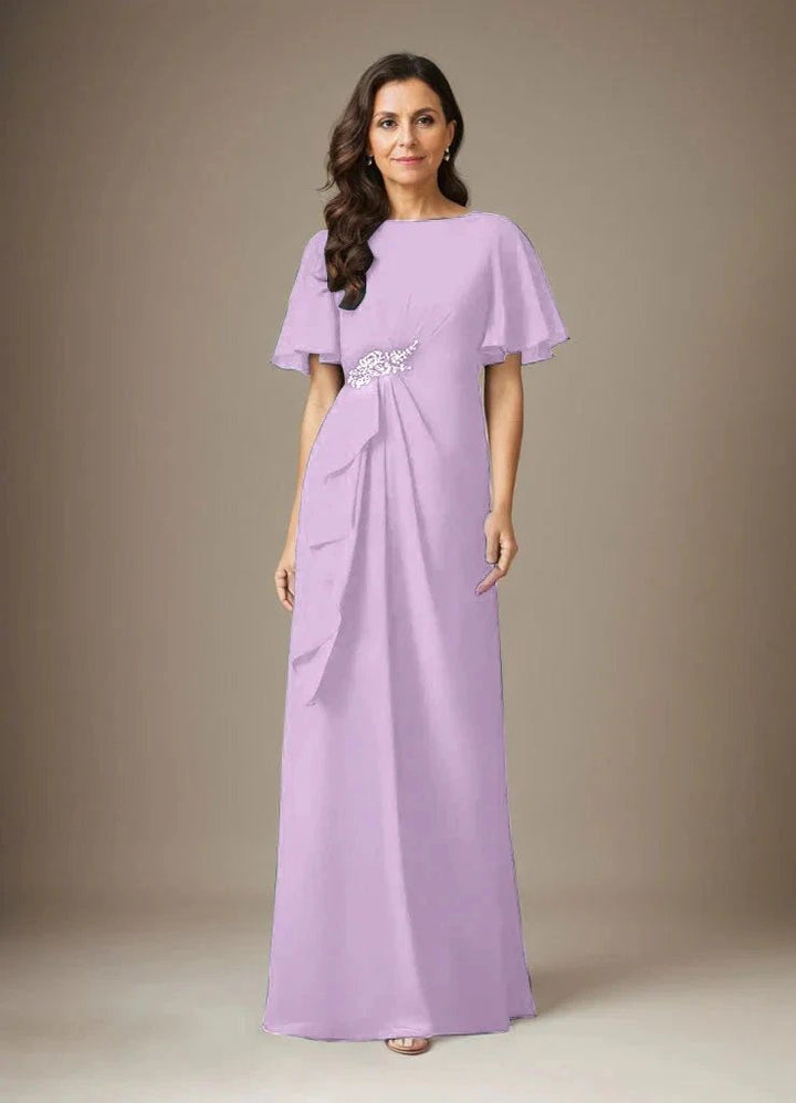 Dark Navy Sheath Beaded Chiffon Dress by Dreamylily