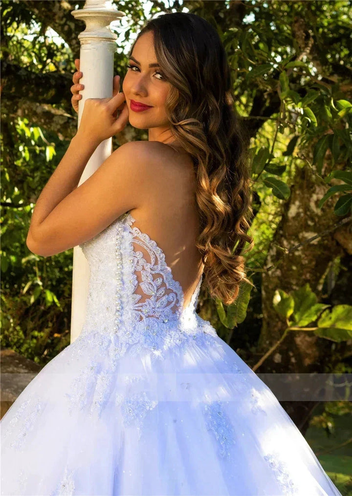 Luxury white bridal gown Sweetheart Applique backless Pearl Crystal tulle plus Saudi Arabian wedding dress trouw jurken dames by payinti