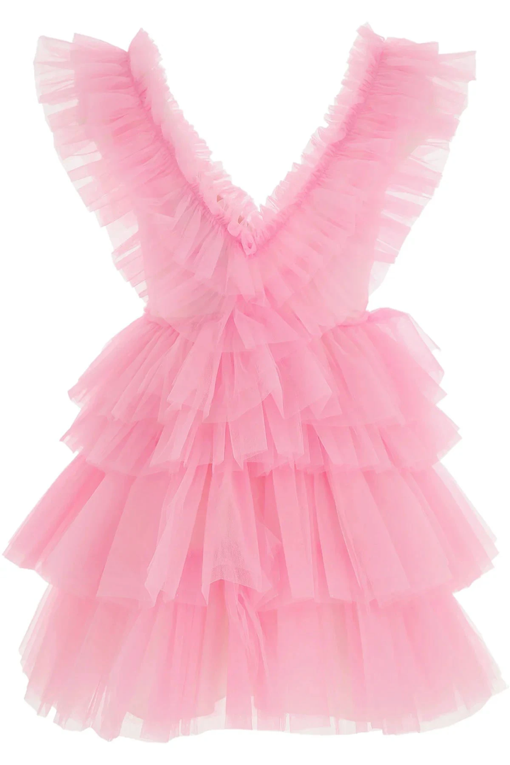 Lovely Pink A-line Tulle Homecoming Dress Pink Graduation Dress Y2451 by simplepromdress